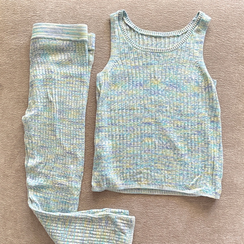 Free Assembly Knit Tank Top and Flare Pant Set, 2-Piece